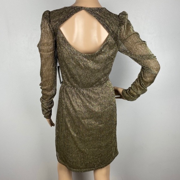 NEW BAILEY/44 GOLD METALLIC CUTOUT MINI DRESS - Picture 6 of 7